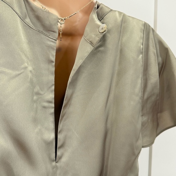 Show Me Your Mumu Say I Do Romper Satin Wrap Ruffle Moss Green Small NWT Bridal - Picture 5 of 13